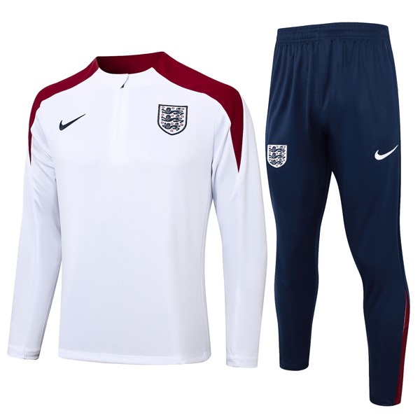 Sudadera De Training Inglaterra 2024-2025 Blanco Rojo 3